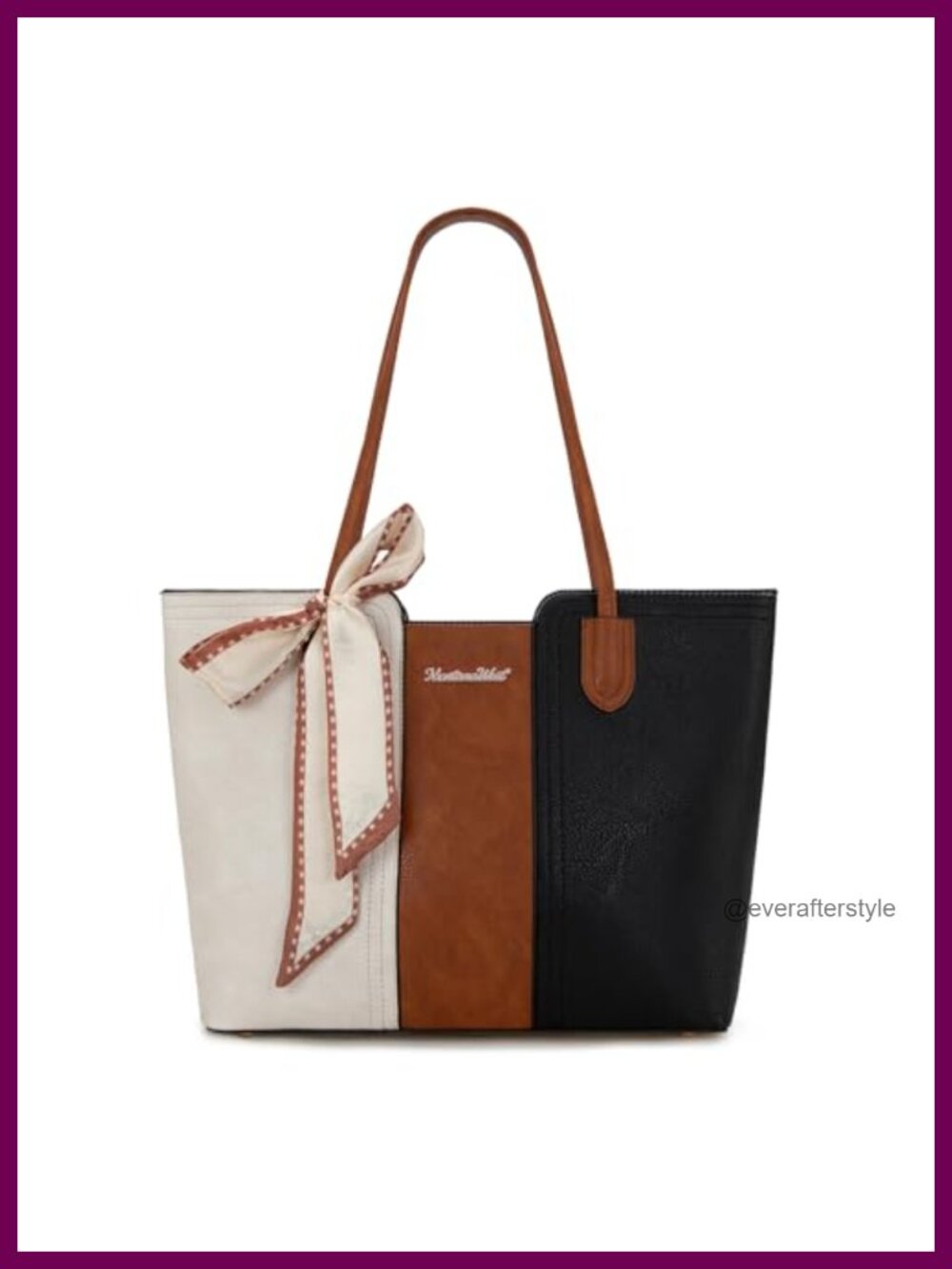 Montana West Vegan Leather Tote Bag Top Handle Satchel Purse with Scarf